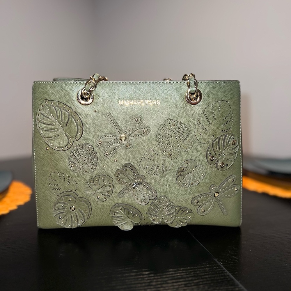 Michael Kors Dragonfly Susannah Leather Tote Bag